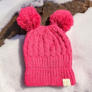 Girls pom pom C.C.s Beanie